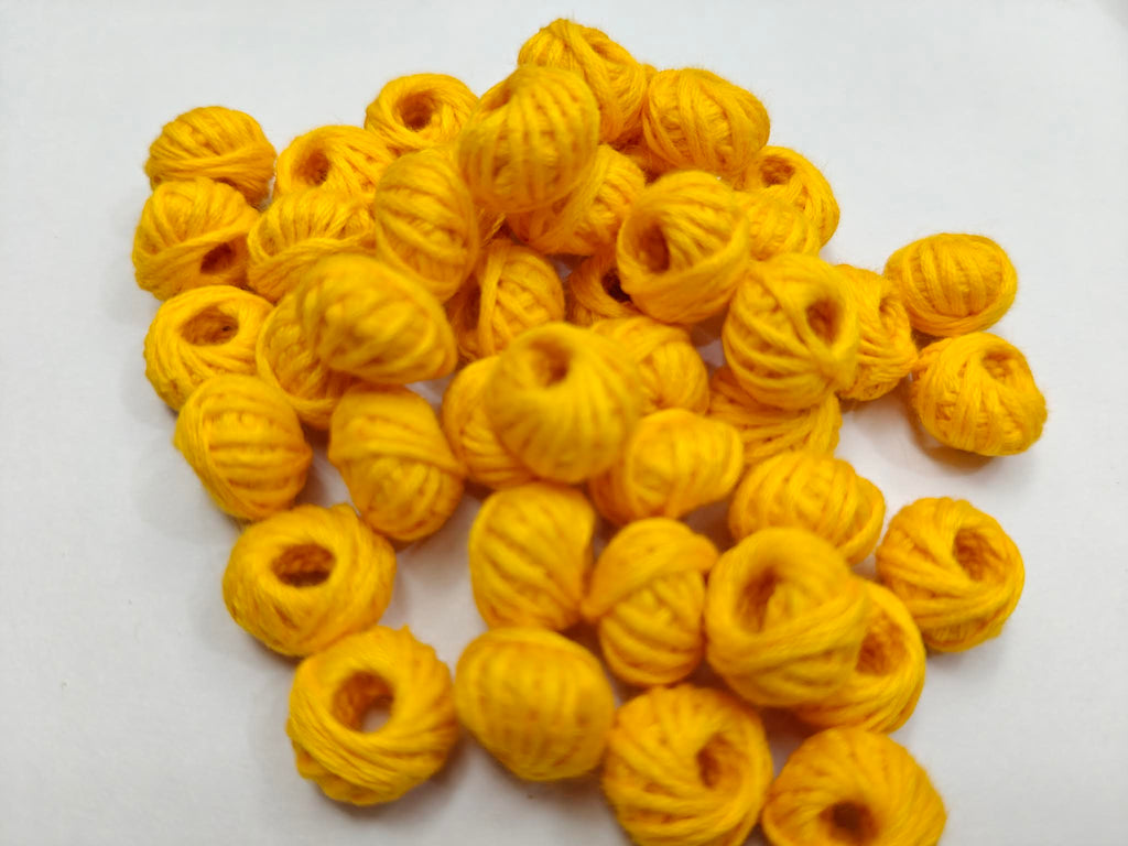 Cotton Thread Beads – Yellow