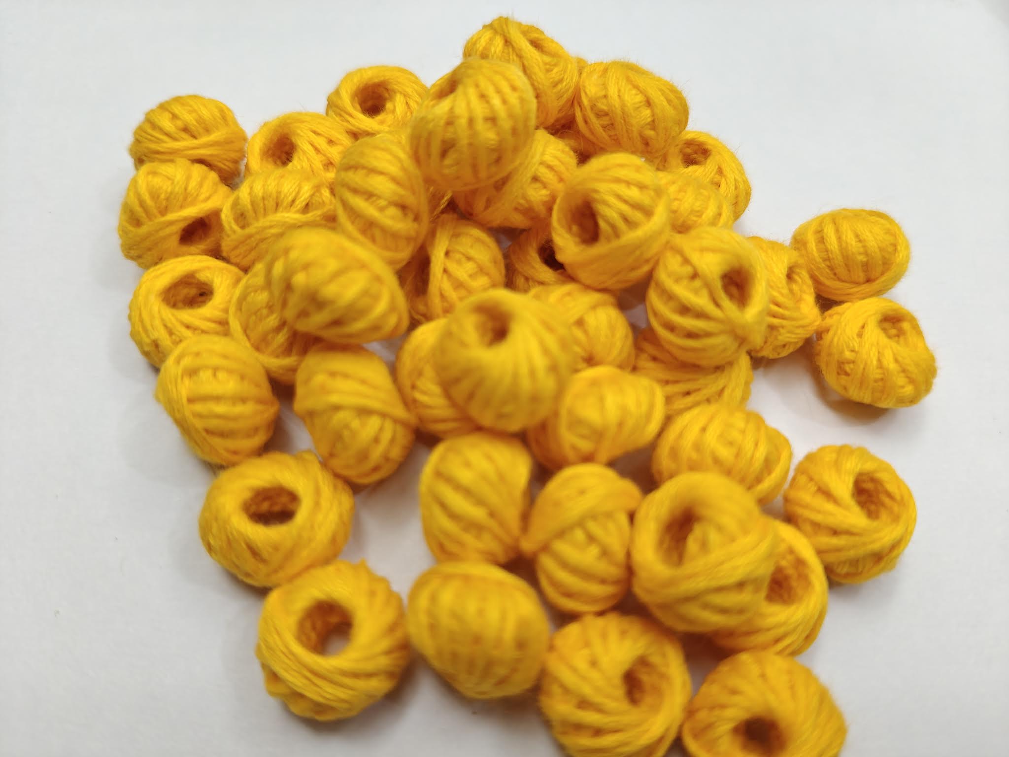 Cotton Thread Beads – Yellow
