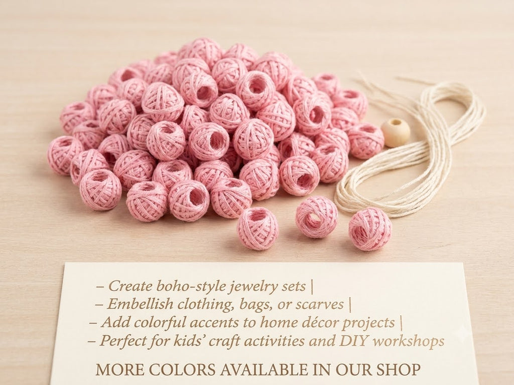 Cotton Thread Beads – Light Pink