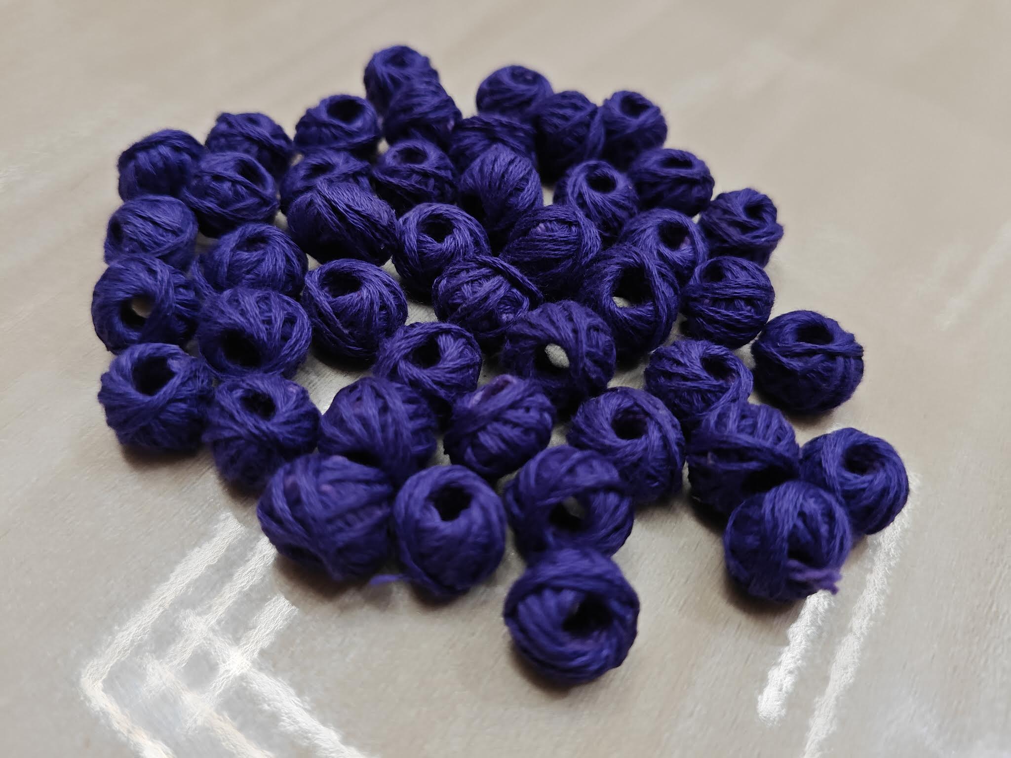 Cotton Thread Beads – Indigo