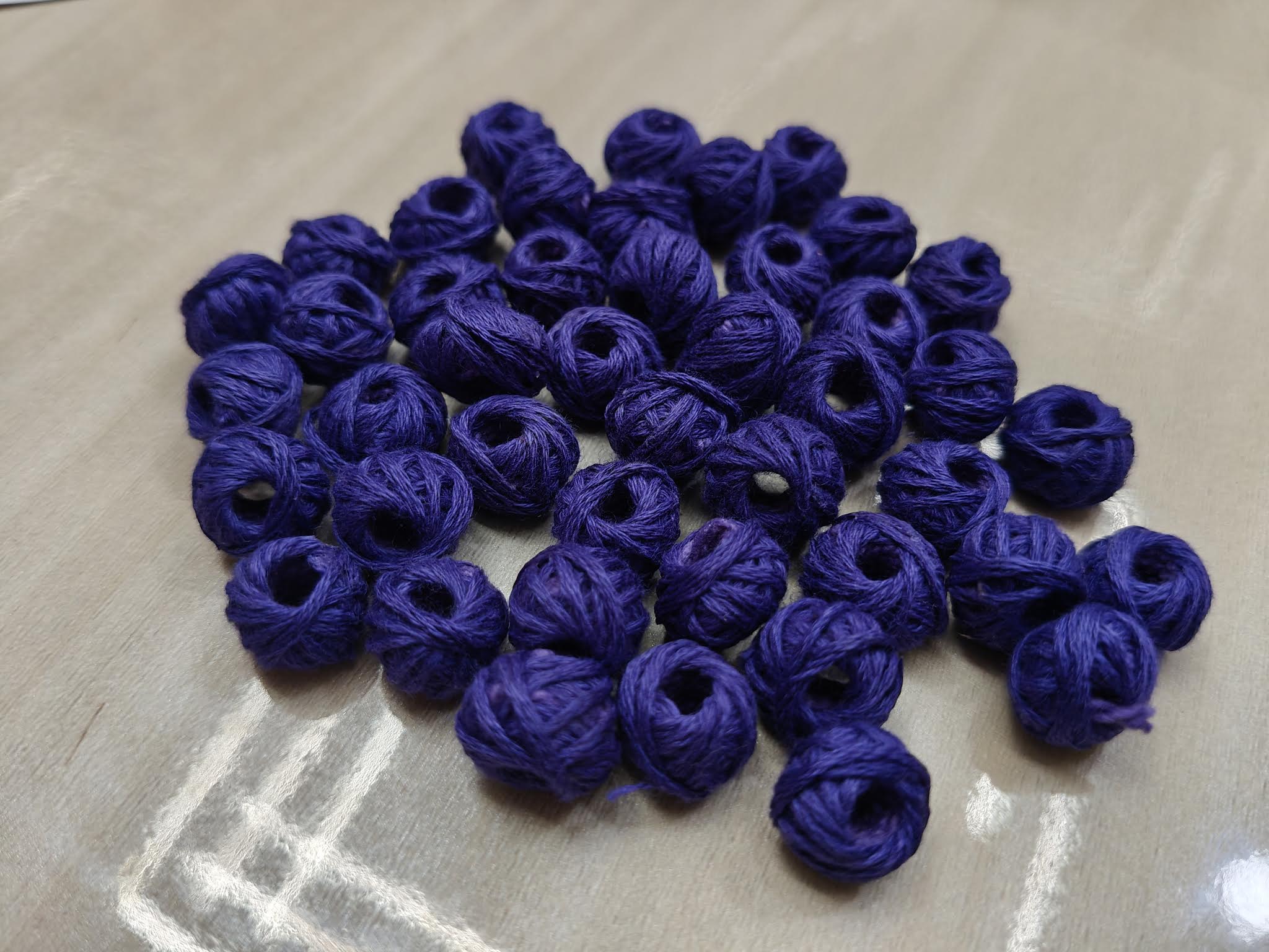 Cotton Thread Beads – Indigo