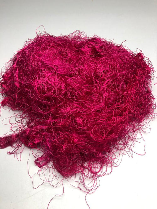 Banana viscose fiber in Hot Pink, skein on white background - silk-routeindia