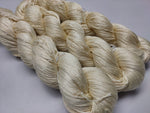 Mulberry Silk yarn (600 mts in 100gram) is a unique Silk Yarn ideal for Knitting. Mulberry Silk is very soft and shiny. It is Sock weight and is directly spun from the premium Mulberry Silk Tops. It is a yarn of Natural Protein Fiber. Mulberry Silk Yarn has compact structure, evenness, clean appearance, elegant luster, Good moisture-absorbing capability, good strength and elongation, with fine and s