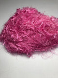 Banana viscose fiber in Baby Pink, skein on white background - silk-routeindia