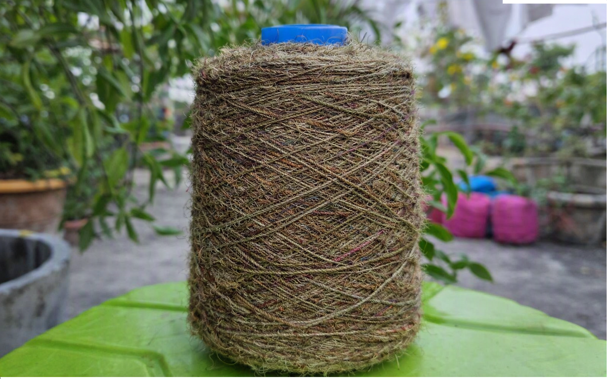 Recycled Sari Silk Yarn Prime Army