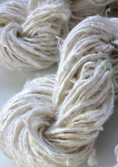 Off White banana fiber yarn 3 - hand-spun yarn for knitting and crochet