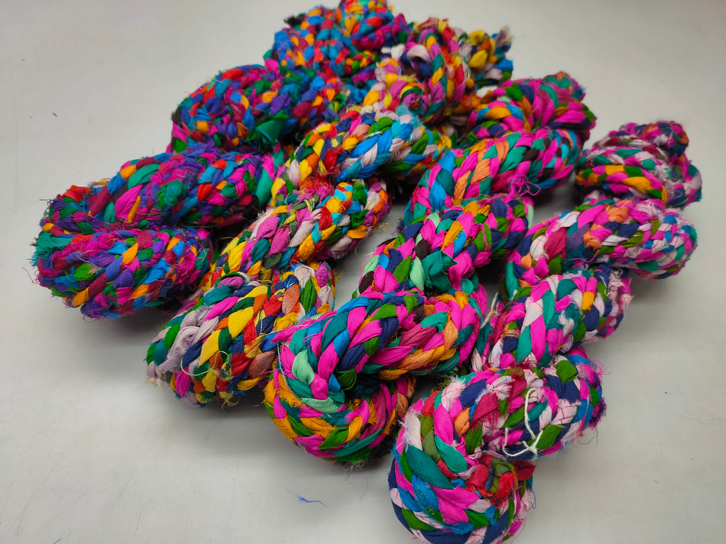 Recycled Sari Silk Multicolored Ribbon Yarn in Tibet Jewels – Dress It Up