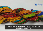 Recycled Sari Silk Ribbon Lurex with Multi