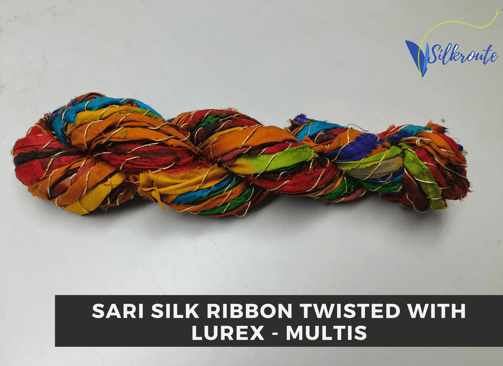 recycled-sari-ribbon,upcycled-fabric-ribbon,textile-ribbon,handmade-ribbon,sustainable-crafts,eco-friendly-materials,fiber-art-supplies,weaving-ribbon,ribbon-yarn,boho-craft-supplies,mixed-media-art,fabric-strips,zero-waste-crafts