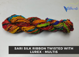 Recycled Sari Silk Ribbon Lurex with Multi