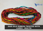 Recycled Sari Silk Ribbon Lurex with Multi