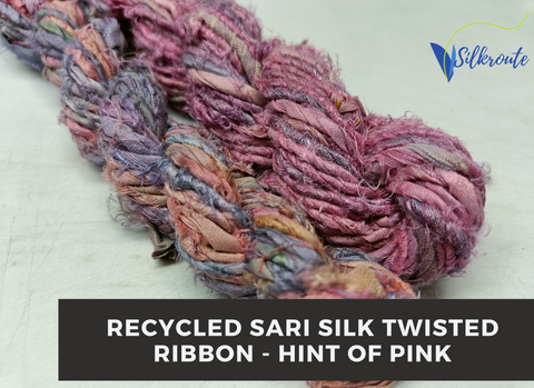 Recycled Ribbon, Twisted Ribbon, Recycled Twisted Ribbon, Recycled Silk Ribbon, Recycled Sari Ribbon, Recycled Sari Twisted Ribbon, SilkRouteIndia