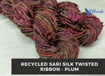 Recycled Ribbon, Twisted Ribbon, Recycled Twisted Ribbon, Recycled Silk Ribbon, Recycled Sari Ribbon, Recycled Sari Twisted Ribbon - SilkRouteIndia