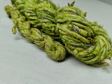 Recycled Ribbon, Twisted Ribbon, Recycled Twisted Ribbon, Recycled Silk Ribbon, Recycled Sari Ribbon, Recycled Sari Twisted Ribbon Lime Green - SilkRouteIndia