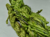 Recycled Ribbon, Twisted Ribbon, Recycled Twisted Ribbon, Recycled Silk Ribbon, Recycled Sari Ribbon, Recycled Sari Twisted Ribbon Lime Green - SilkRouteIndia