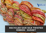 Recycled Sari Silk Twisted Ribbon, Premium Twisted Ribbon, Recycled Ribbon, Recycled Sari Ribbon | Recycled Twisted Ribbon | SilkRouteIndia - Sunset