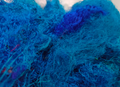 Recycled Sari Silk Fibers Sea Blue for Spinning