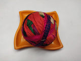 Recycled Sari silk Ribbon-Rolls is the by-product of colorful saris that women wear in India. It is the loose ends of saris collected from industrial mills in India that is torn in stripes and sewn end to end to make beautiful and col