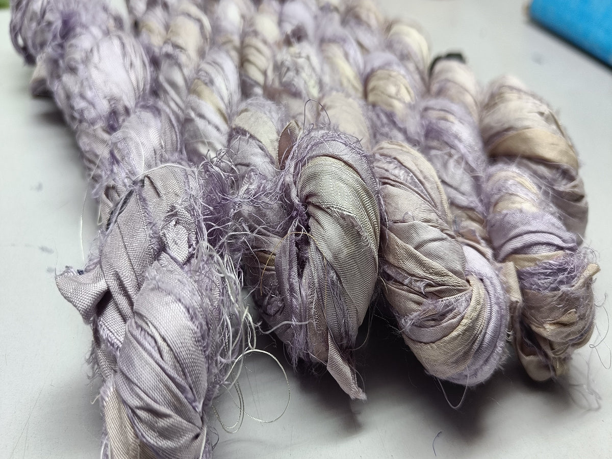 Recycled Sari Silk Ribbon - Wisteria
