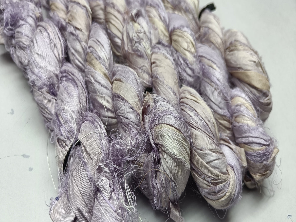 Recycled Sari Silk Ribbon - Wisteria
