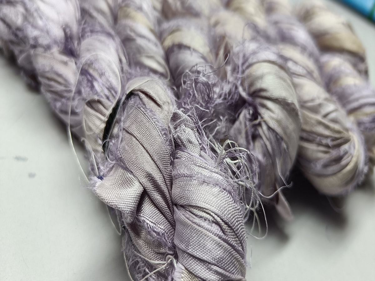 Recycled Sari Silk Ribbon - Wisteria