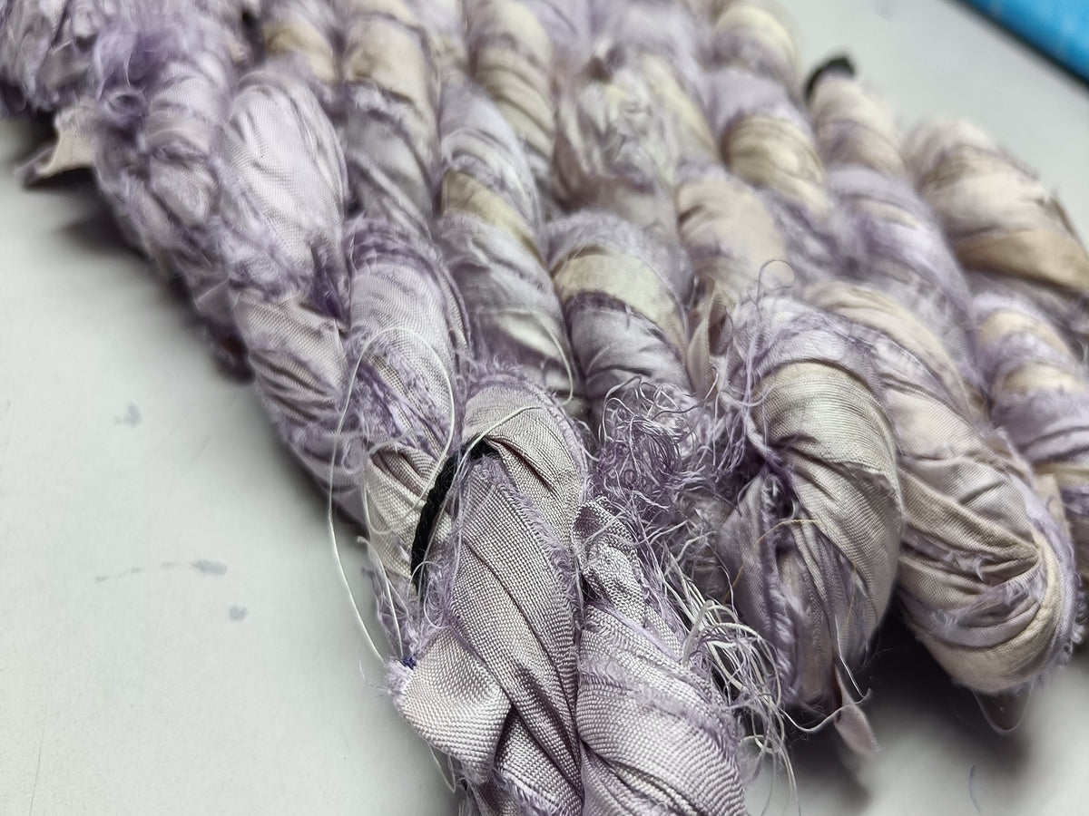 Recycled Sari Silk Ribbon - Wisteria