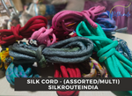 Silk Cord Assorted Color | Cording Silk Yarn Multi | Multicolored Cording Yarn | Recycled Yarn - SilkRouteIndia - One Pound