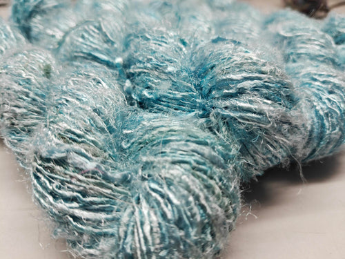 Banana Yarn Prime Sea Blue hand spun viscose rayon yarn