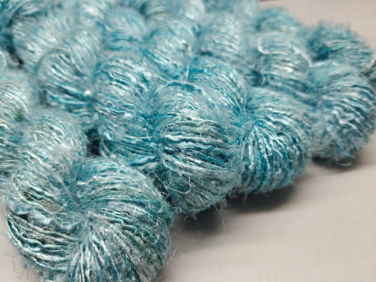 Banana Yarn Prime Sea Blue hand spun viscose rayon yarn
