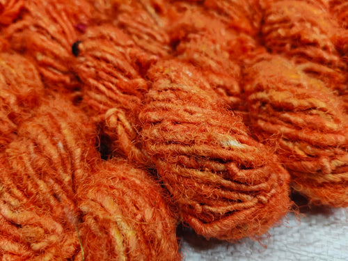Banana Yarn Regular Burnt Orange hand spun viscose yarn skeins photo 1
