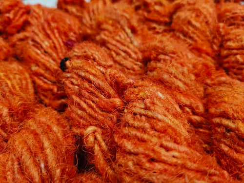 Banana Yarn Regular Burnt Orange hand spun viscose yarn skeins photo 2