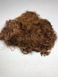 Banana viscose fiber in Golden Brown, skein on white background - silk-routeindia