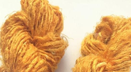 Golden Yellow banana fiber yarn 2 - hand-spun yarn for knitting and crochet