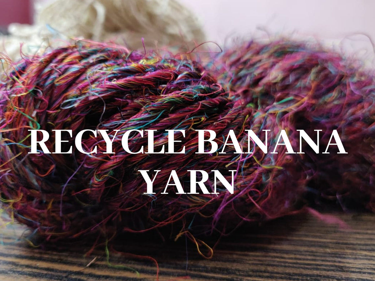 Banana yarn in Multicolor, close-up of texture - silk-routeindia