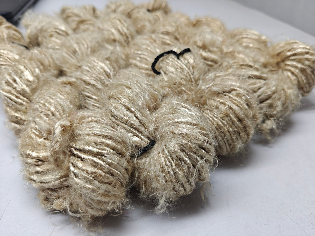 Biscuit banana fiber yarn 7 - hand-spun yarn for knitting and crochet