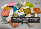 10Yd Recycle Chiffon Ribbon 15 Assorted Colors - SilkRouteIndia