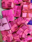 Fat Quarter - Pink - SilkRouteIndia The perfect Fat Quarter for your next quilting, Cushion, Bedsheet or patchwork assignment. These fabric squares are handmade from Recycle Sari Silk, by the artisans in our co-ops in India.