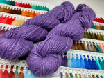 Noil Silk Yarn Purple - SilkRouteIndiaSilk Noil Yarn is made from the short fibers of the cocoon from combing of silk and is very soft in nature. This has alook of wool, feel of soft cotton and a luxury of Silk. Ideally used for Weaving, Knitting and Crocheting project