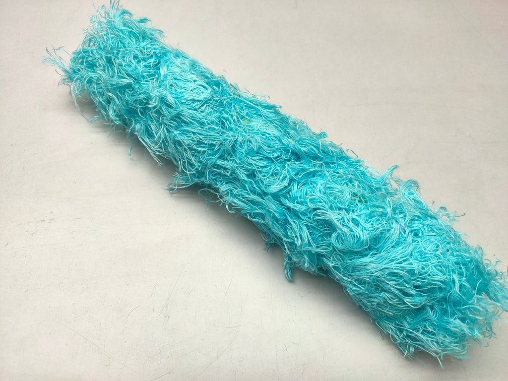 Linen Fuzzy Ribbon - Sky - SilkRouteIndia