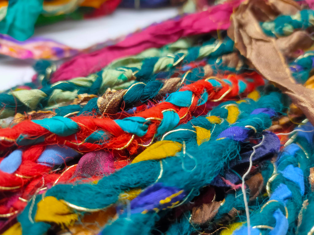 Recycled Yarn - Braided Lurex - SilkRouteIndia